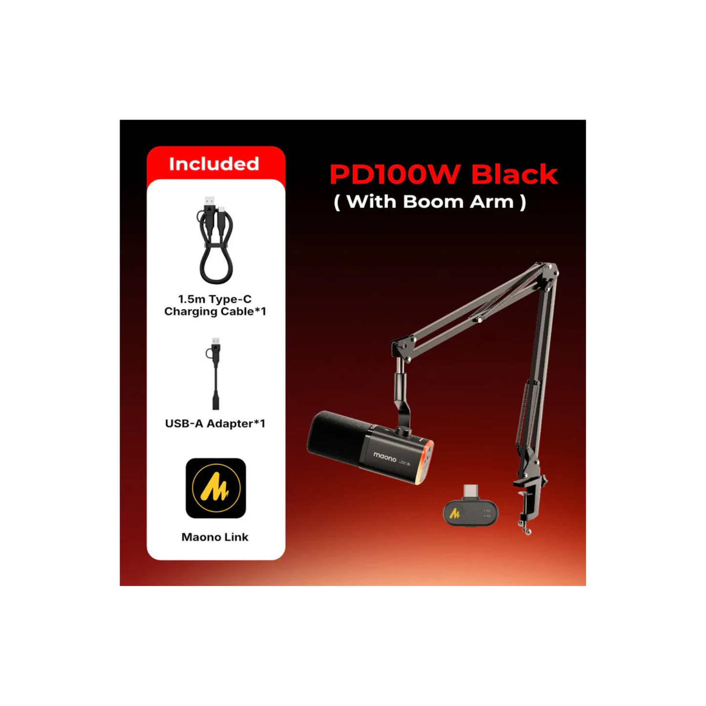 PD100W S Wireless & USB Dynamic (with Stand)