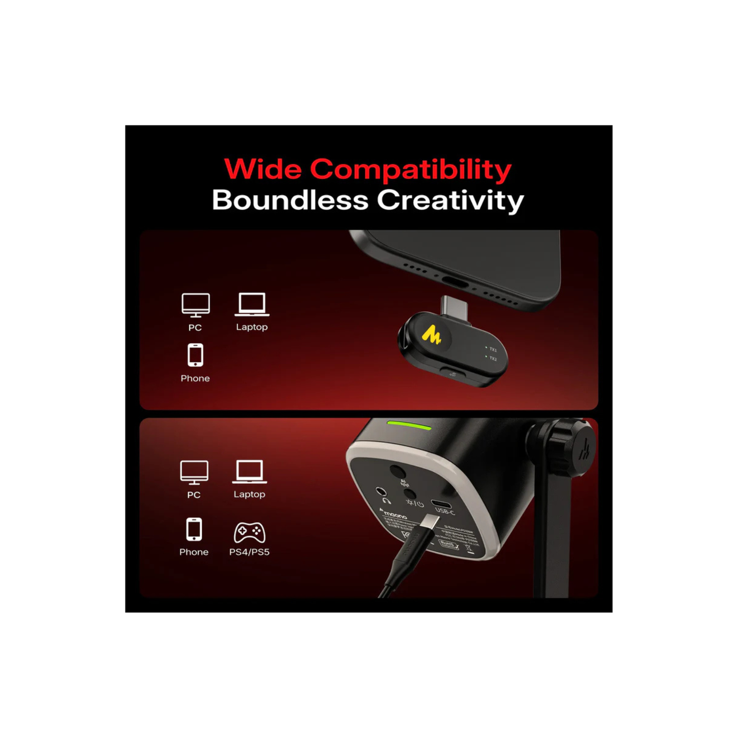 PD100W S Wireless & USB Dynamic (with Stand)