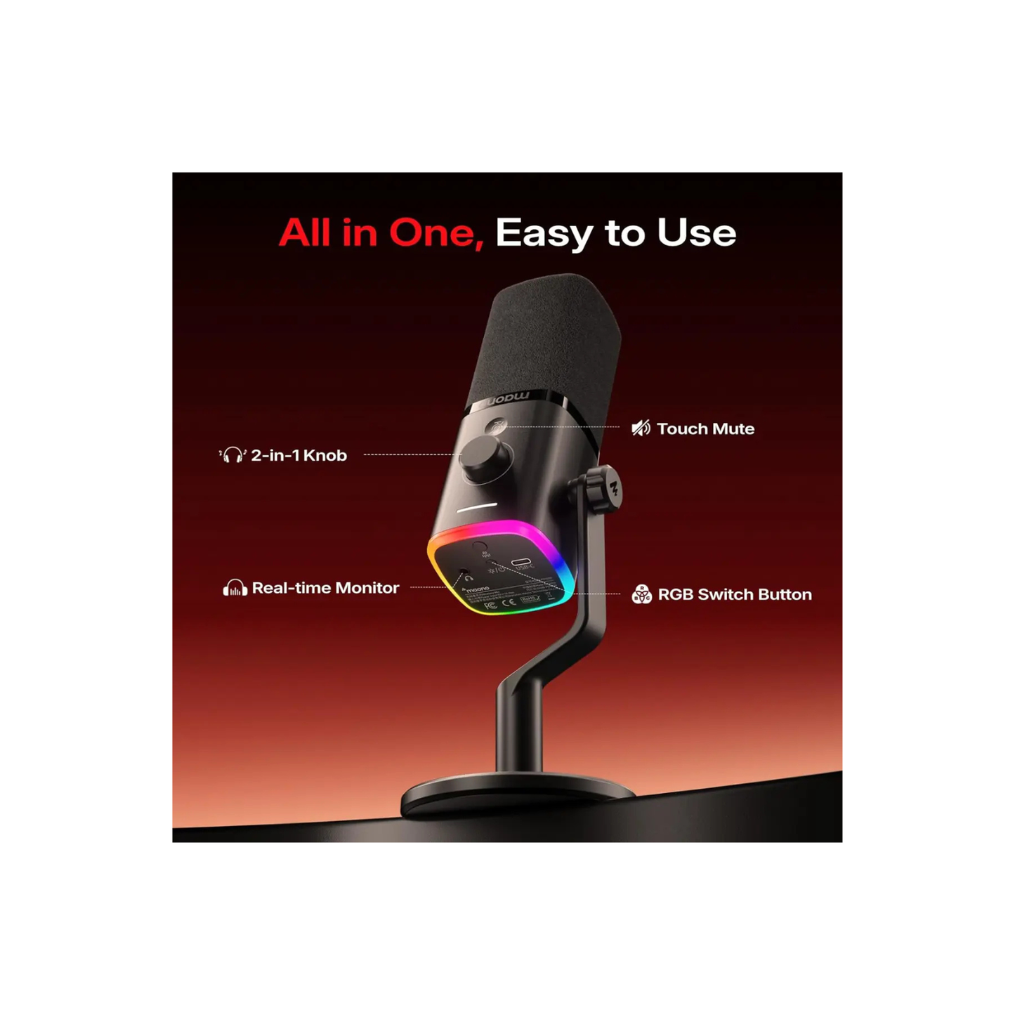 PD100W Wireless & USB Dynamic Microphone