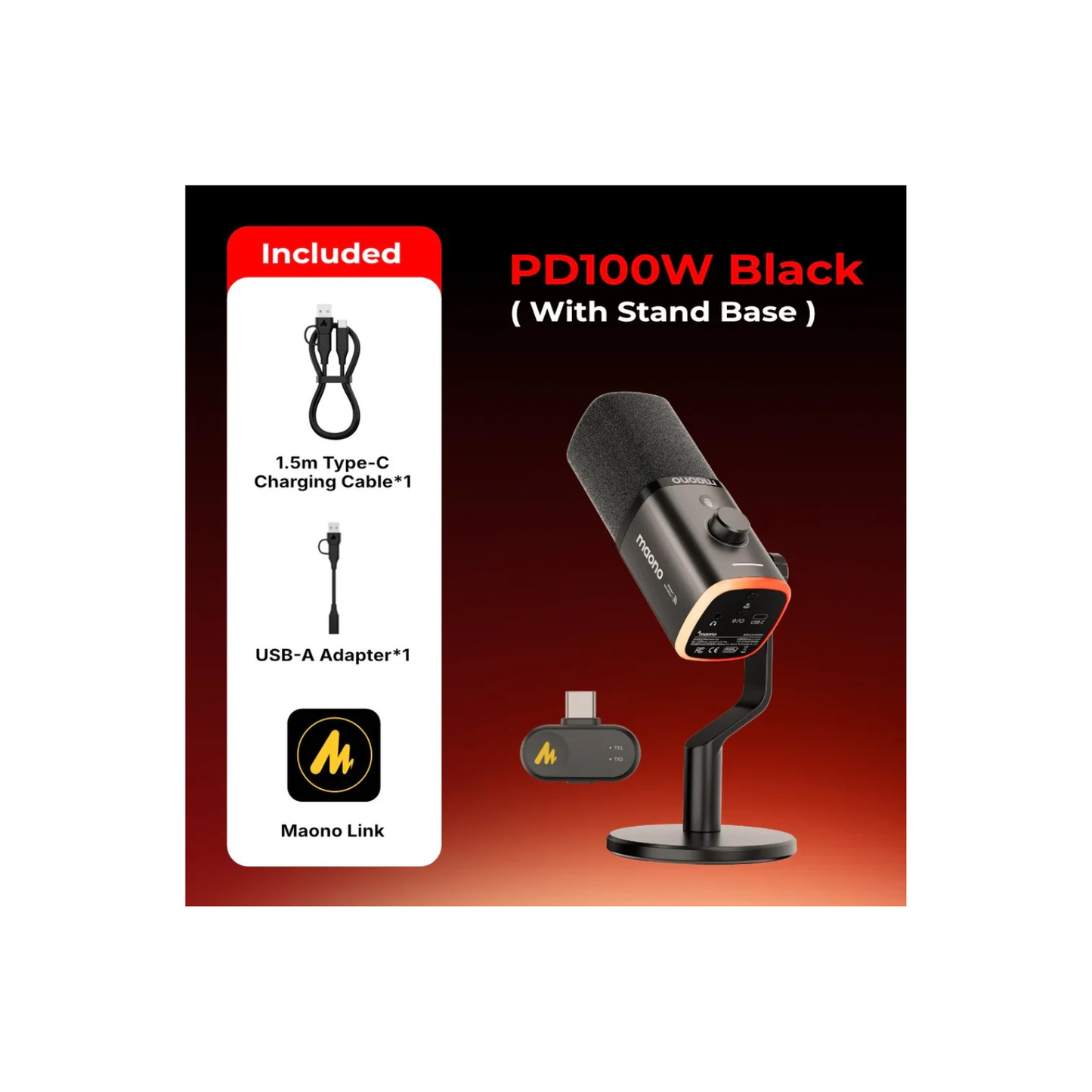 PD100W Wireless & USB Dynamic Microphone