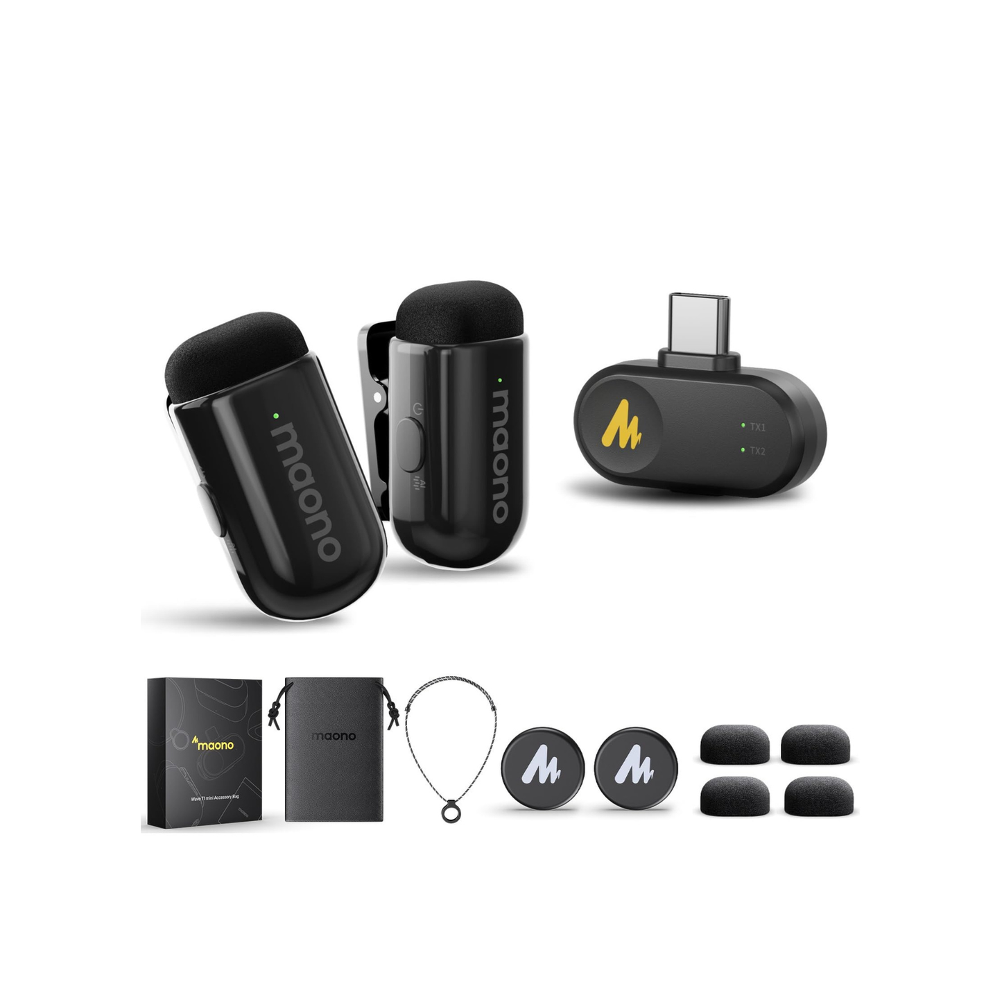 Maono Wave T1 Mini PC2 Wireless Lavalier Microphone