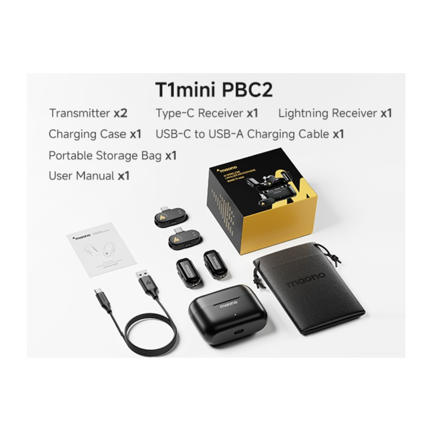 Maono Wave T1 Mini PBC2 Type-C/Wireless Lavalier Microphone