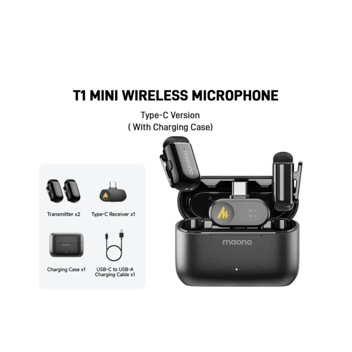 Maono Wave T1 Mini PC2 Wireless Lavalier Microphone
